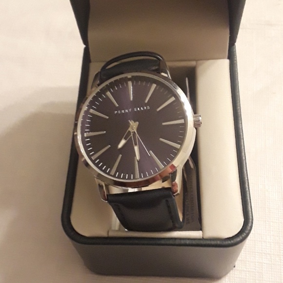 Perry Ellis watch Navy blue leather/face - Picture 2 of 4